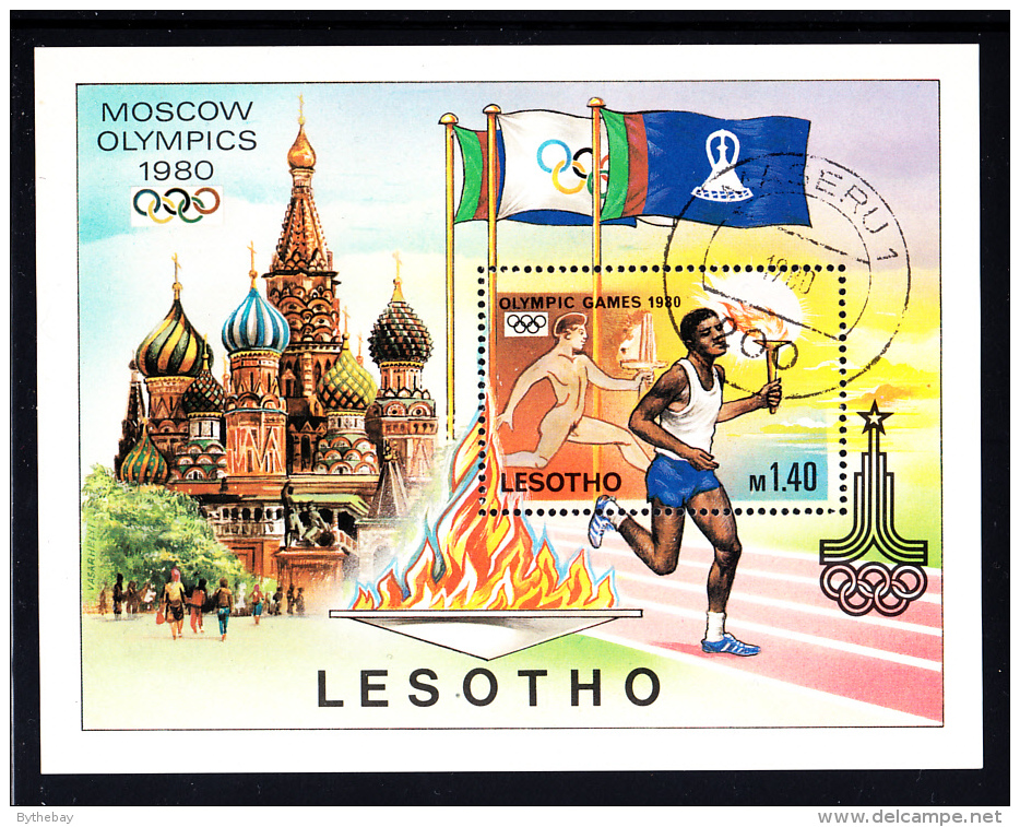 Lesotho Used 1980 #296 1.40m Totch Bearers 1980 Summer Olympics Moscow - Ete 1980: Moscou