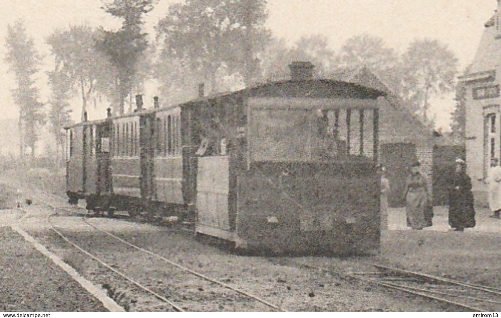 Leysele La Station Du Vicinal TRAM Devant Café De La Gare 1910 - Beernem