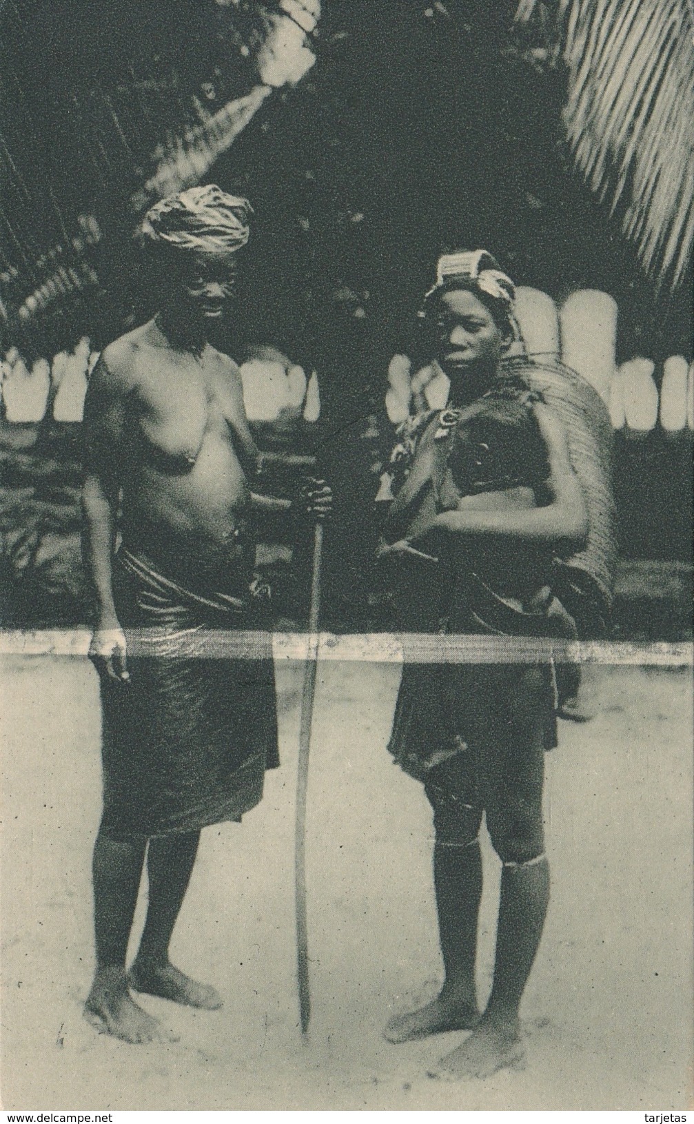 POSTAL DE GUINEA ESPAÑOLA PLAYERAS DE BATA (EXPO IBERO-AMERICANA SEVILLA 1929) - Guinea Ecuatorial