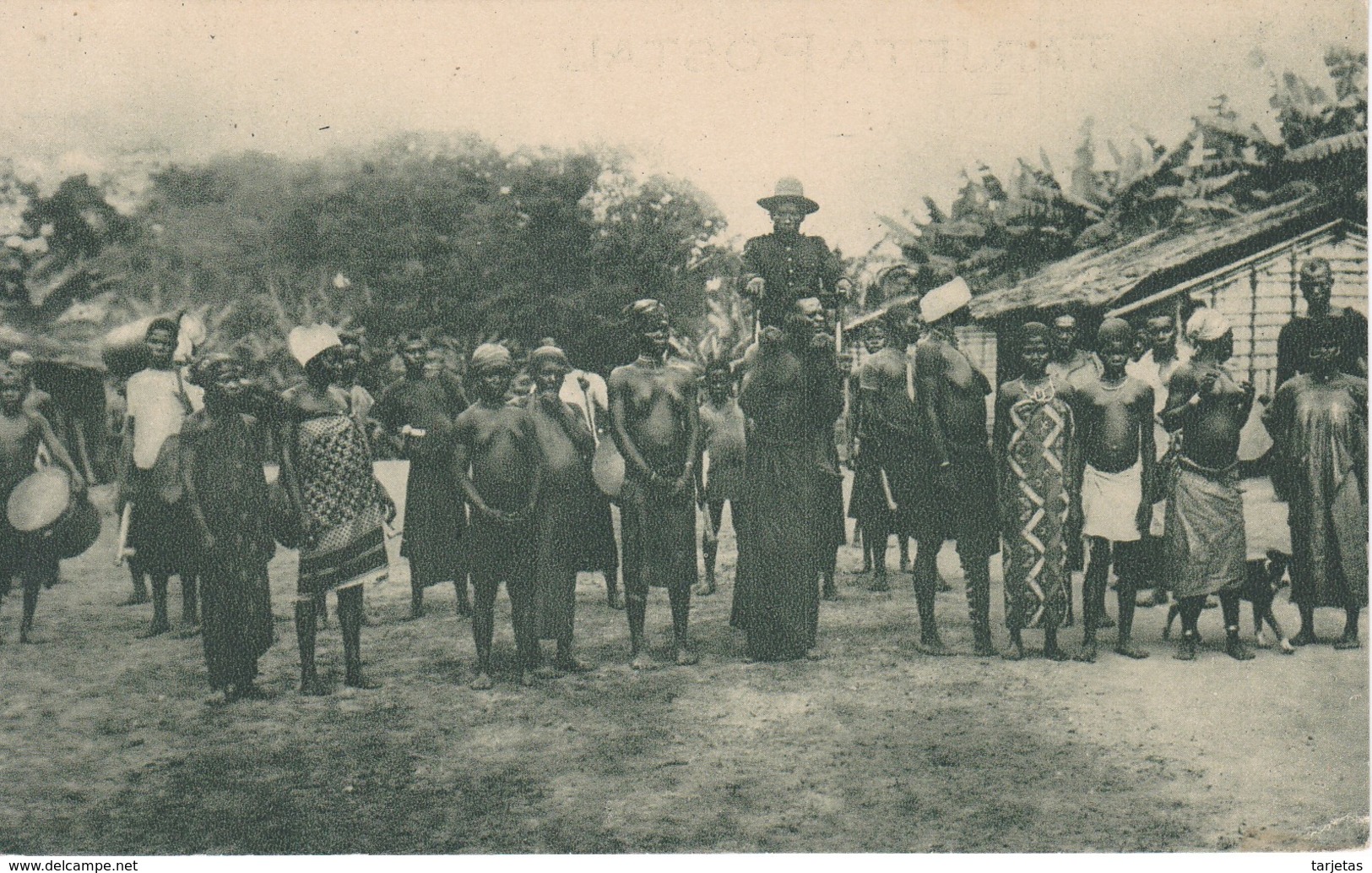 POSTAL DE GUINEA ESPAÑOLA KÚKUMAN DE MISERGUE Y SUS MUJERES (EXPO IBERO-AMERICANA SEVILLA 1929) - Guinea Ecuatorial