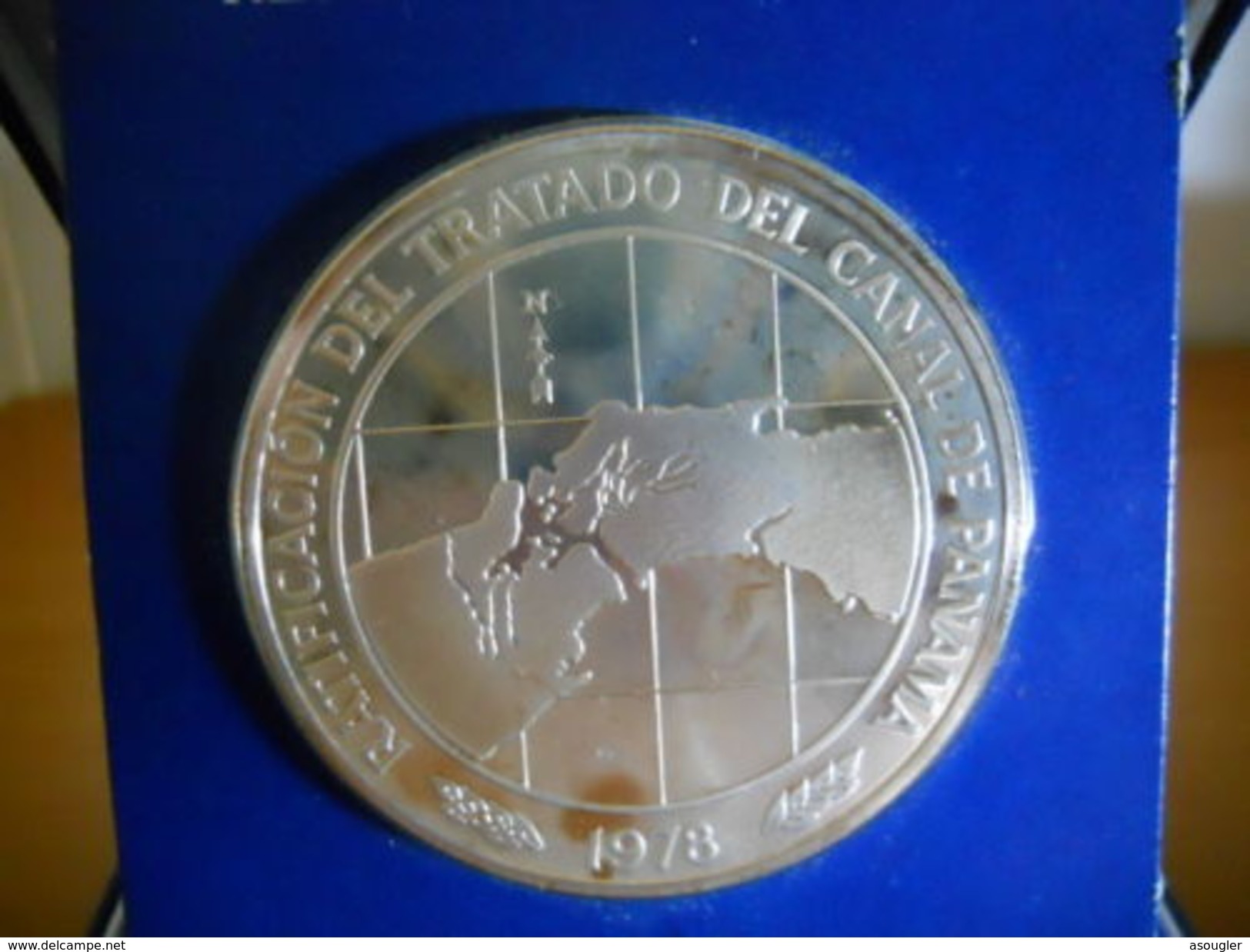 PANAMA 10 BALBOAS 1978 SILVER PROOF "PANAMA CANAL TREATY RETIFICATION" "free Shipping Via Registered Air Mail" - Panama