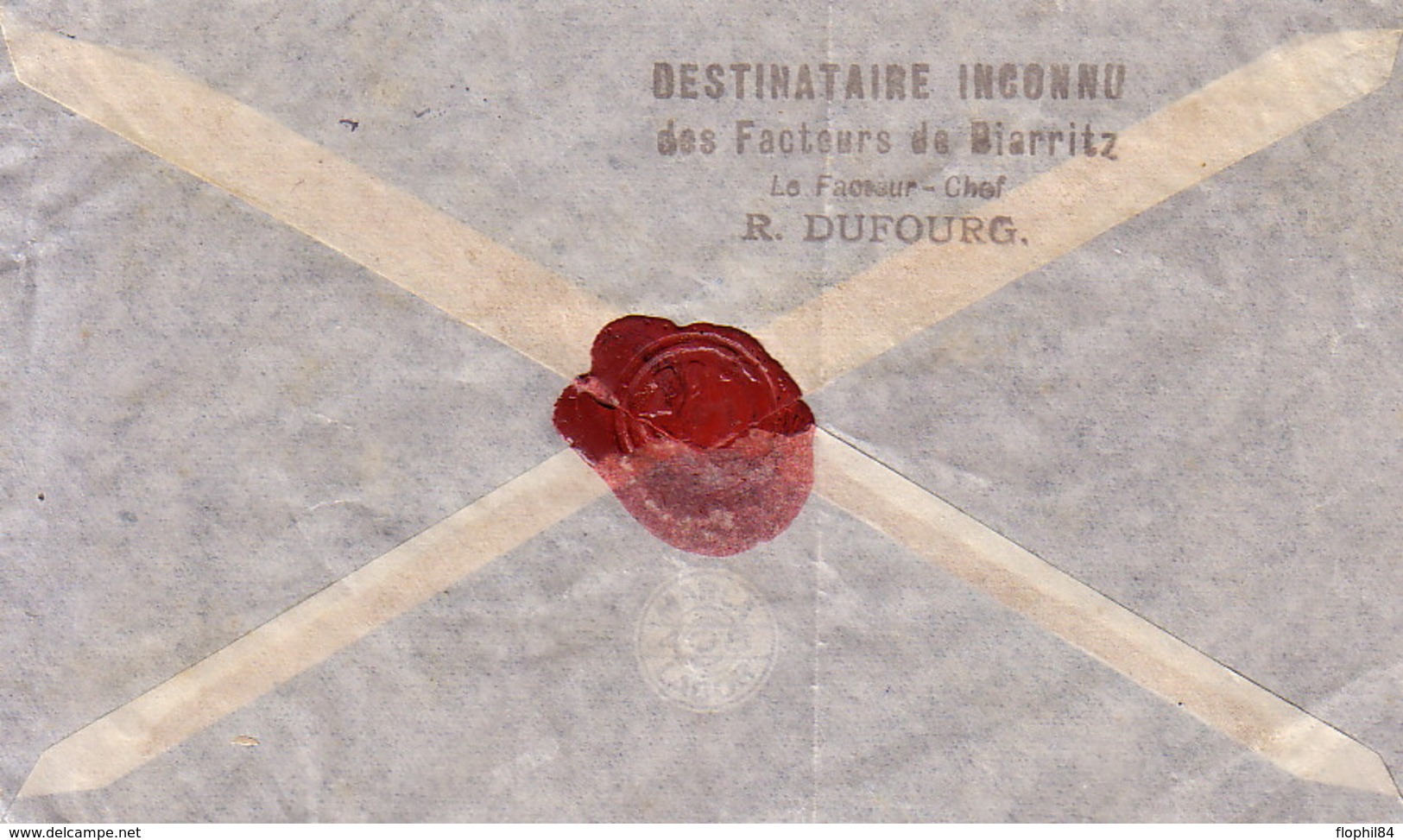 ARGENTINE - LETTRE POUR LA FRANCE - LE 17-5-1950 - VERSO GRIFFE SPECIALE DESTINATAIRE INCONNU DES FACTEURS DE BIARRITZ L - Ganzsachen