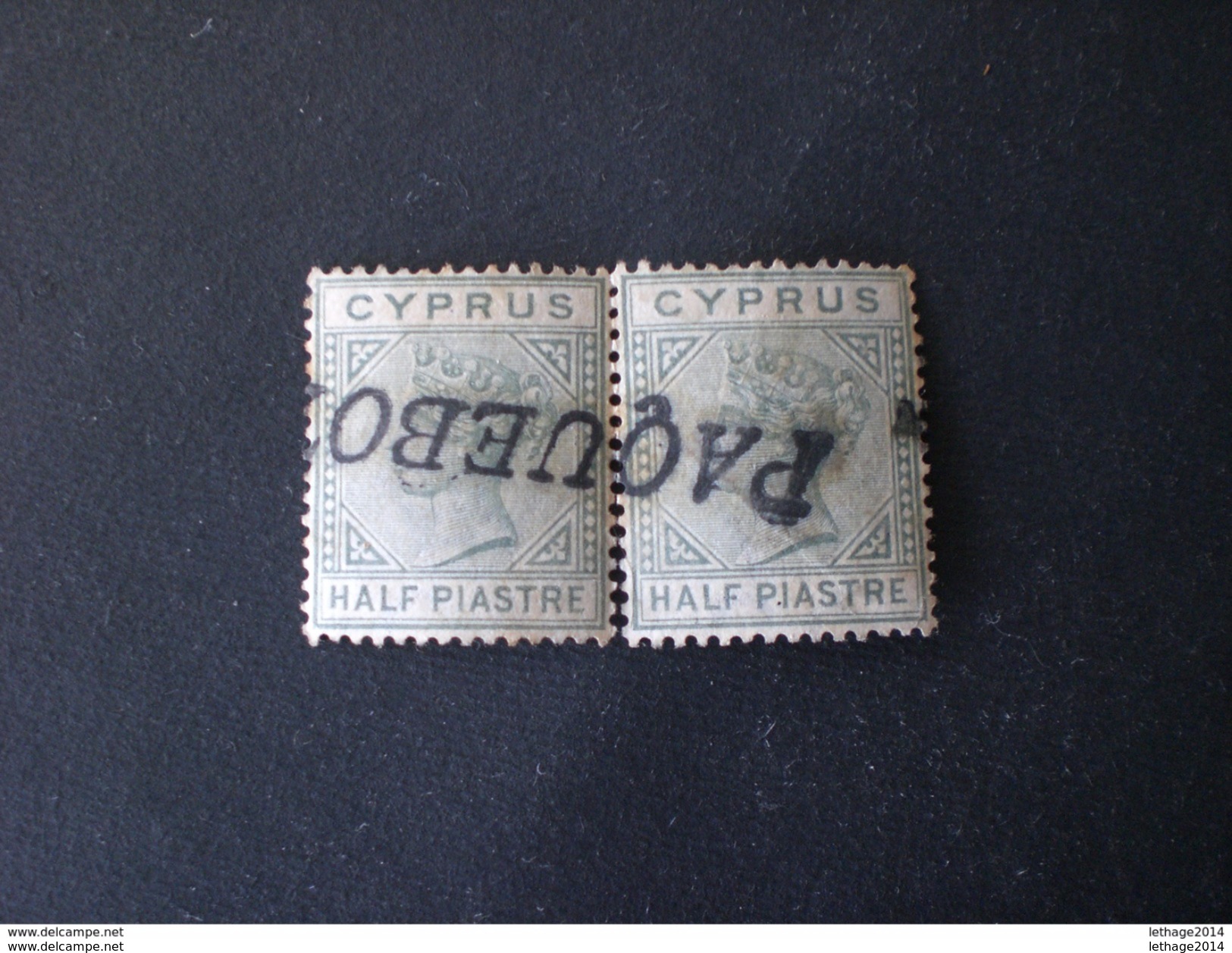 CYPRUS 1882 QUEEN OBLITERE "PAQUEBOT" MAIL NAVAL, ENTRE CIPRO ET LE CANAL DE SUEZ TYPE II WM REVERSED Up Side Down - Chypre (...-1960)