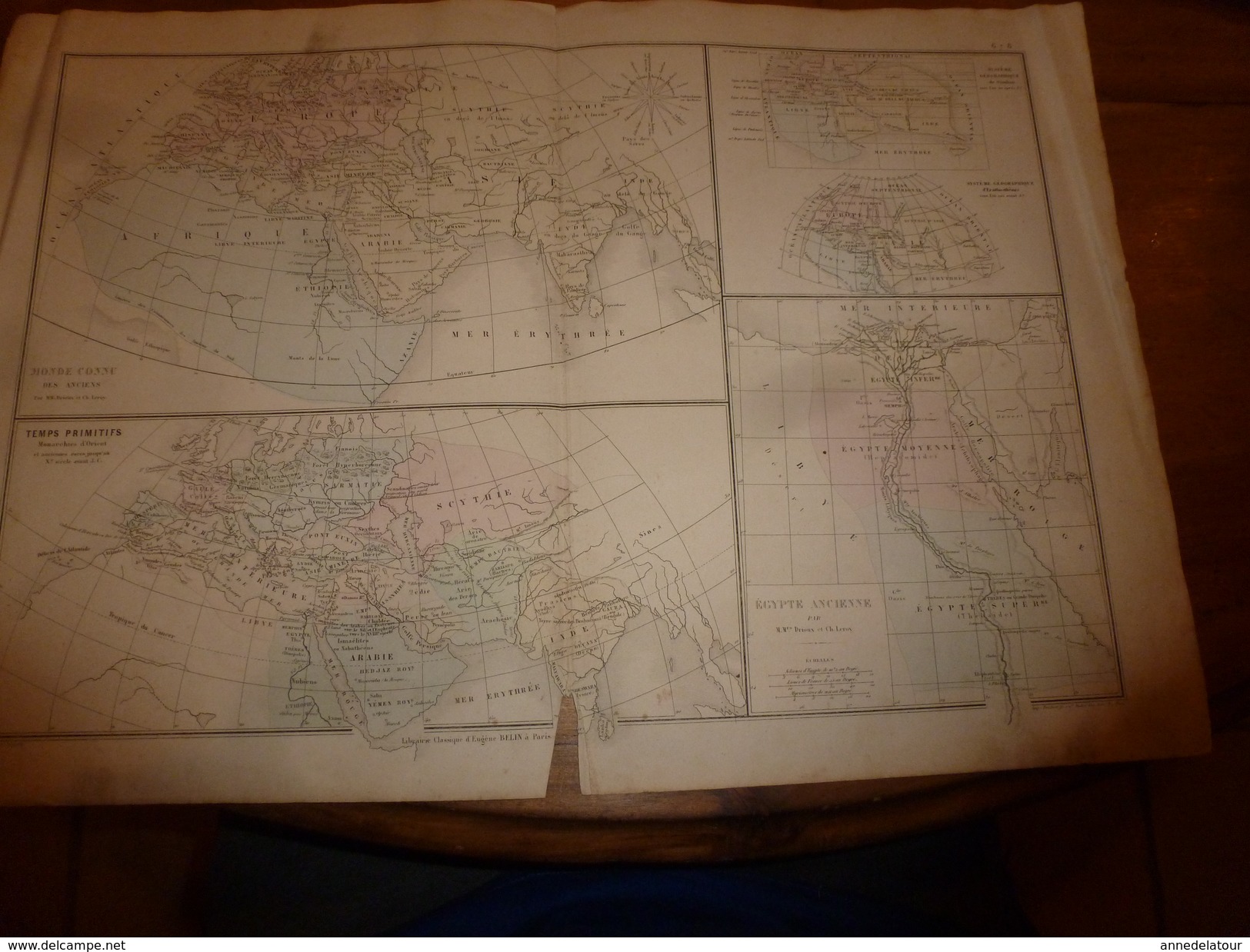 1861 Carte Géographique: Monarchies D'Orient & Anciennes Races, Egypte Ancienne -par Drioux Et Ch. Leroy, Grav. Jenotte - Geographical Maps