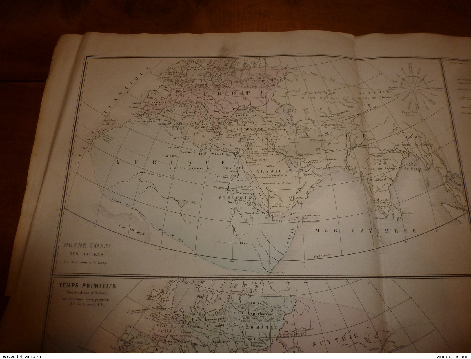 1861 Carte Géographique: Monarchies D'Orient & Anciennes Races, Egypte Ancienne -par Drioux Et Ch. Leroy, Grav. Jenotte - Cartes Géographiques