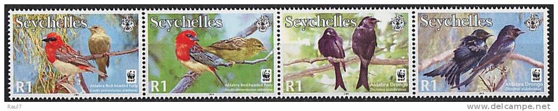 SEYCHELLES - Faune En Danger WWF, Oiseaux -  4v NEUF *** (MNH) - Unused Stamps