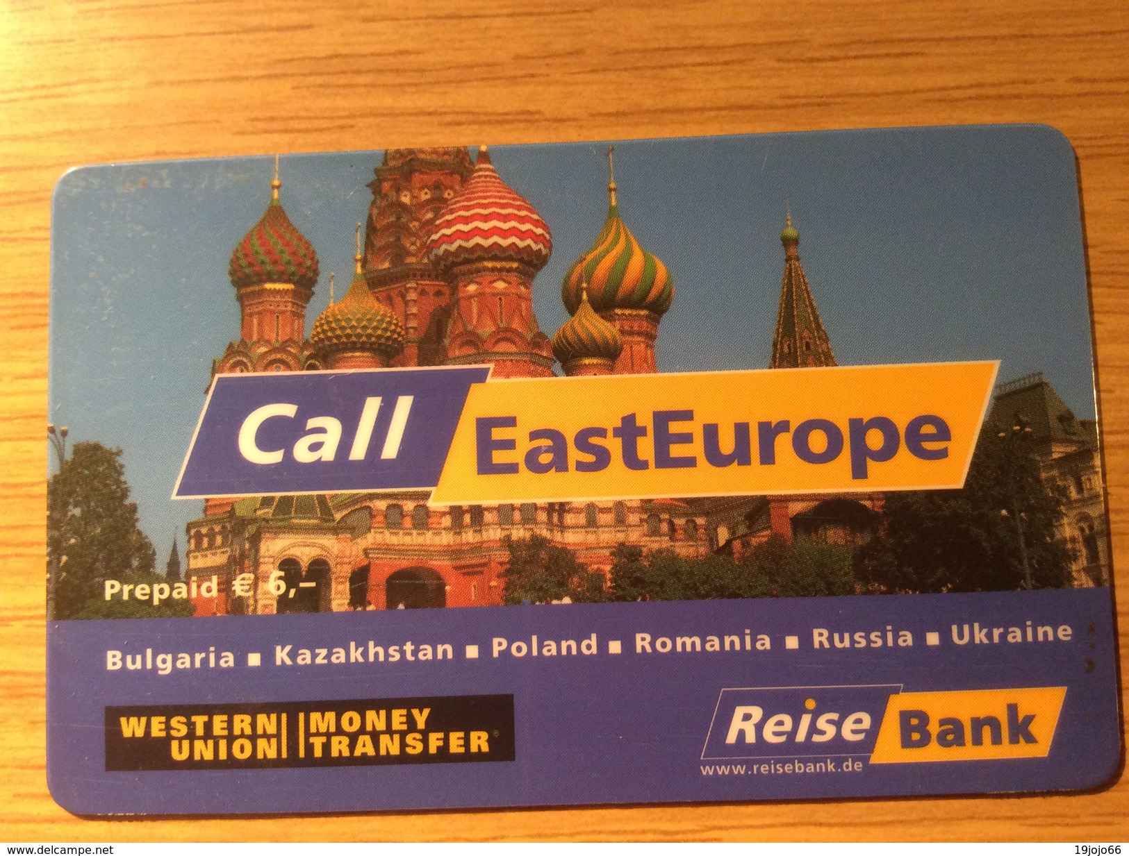 Call East Europe  - Reisebank   - 6&euro;  - Kreml Moscow - Little Printed  -   Used Condition - GSM, Cartes Prepayées & Recharges