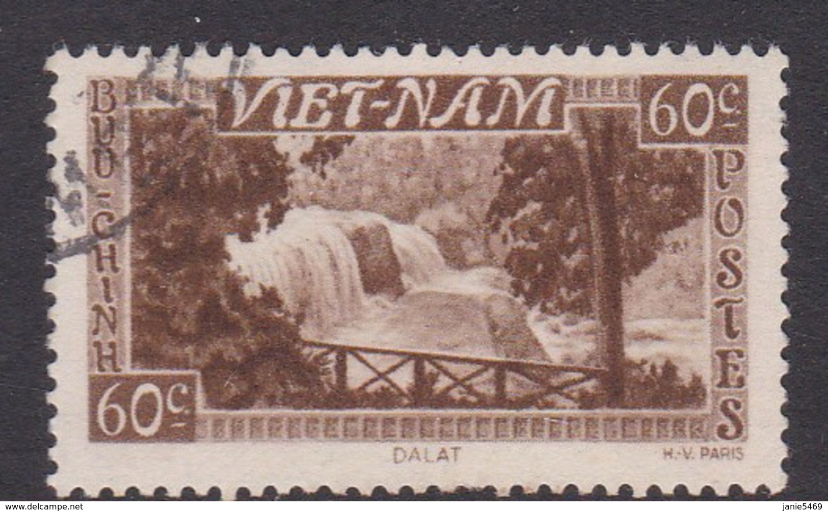 Vietnam South 65 1951 Definitive Views 60c Sepia Used - Vietnam