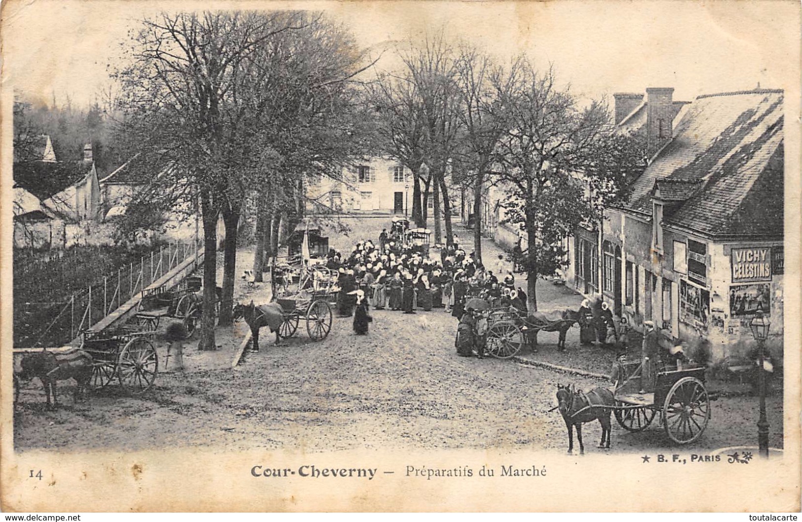 CPA 41 COURS CHEVERNY PREPARATIFS DU MARCHE 1904 - Cheverny