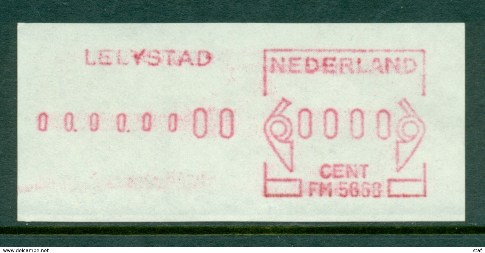 Loketstrook Lelystad Testwaarde Nuldruk RRR Postfris - Maschinenstempel (EMA)