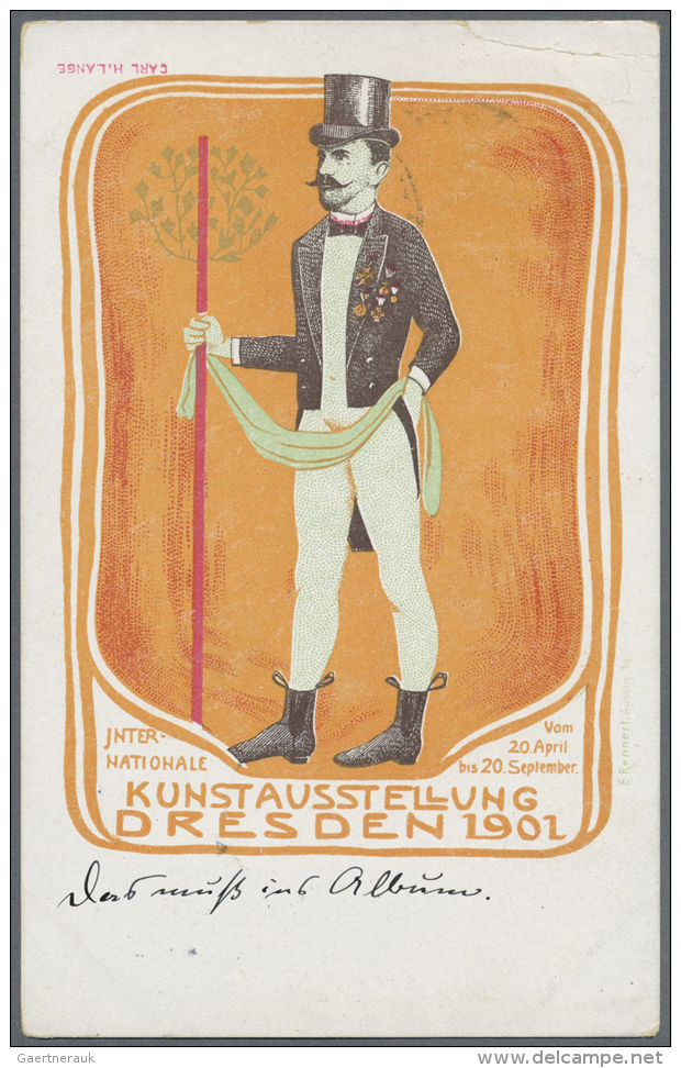 DRESDEN, Internationale Kunstausstellung 1901, Klenes Lot Mit 5 K&uuml;nstlerkarten, Alle Gebraucht Mit Zum Teil... - Autres & Non Classés