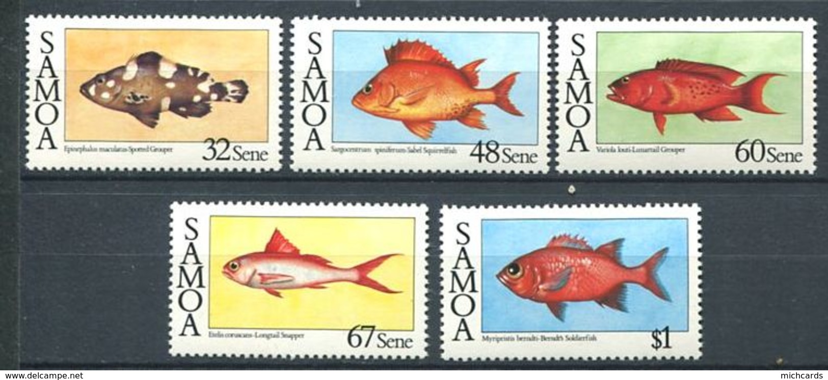 192 SAMOA 1986 - Yvert 616/20 - Poisson -  Neuf ** (MNH) Sans Trace De Charniere - Samoa