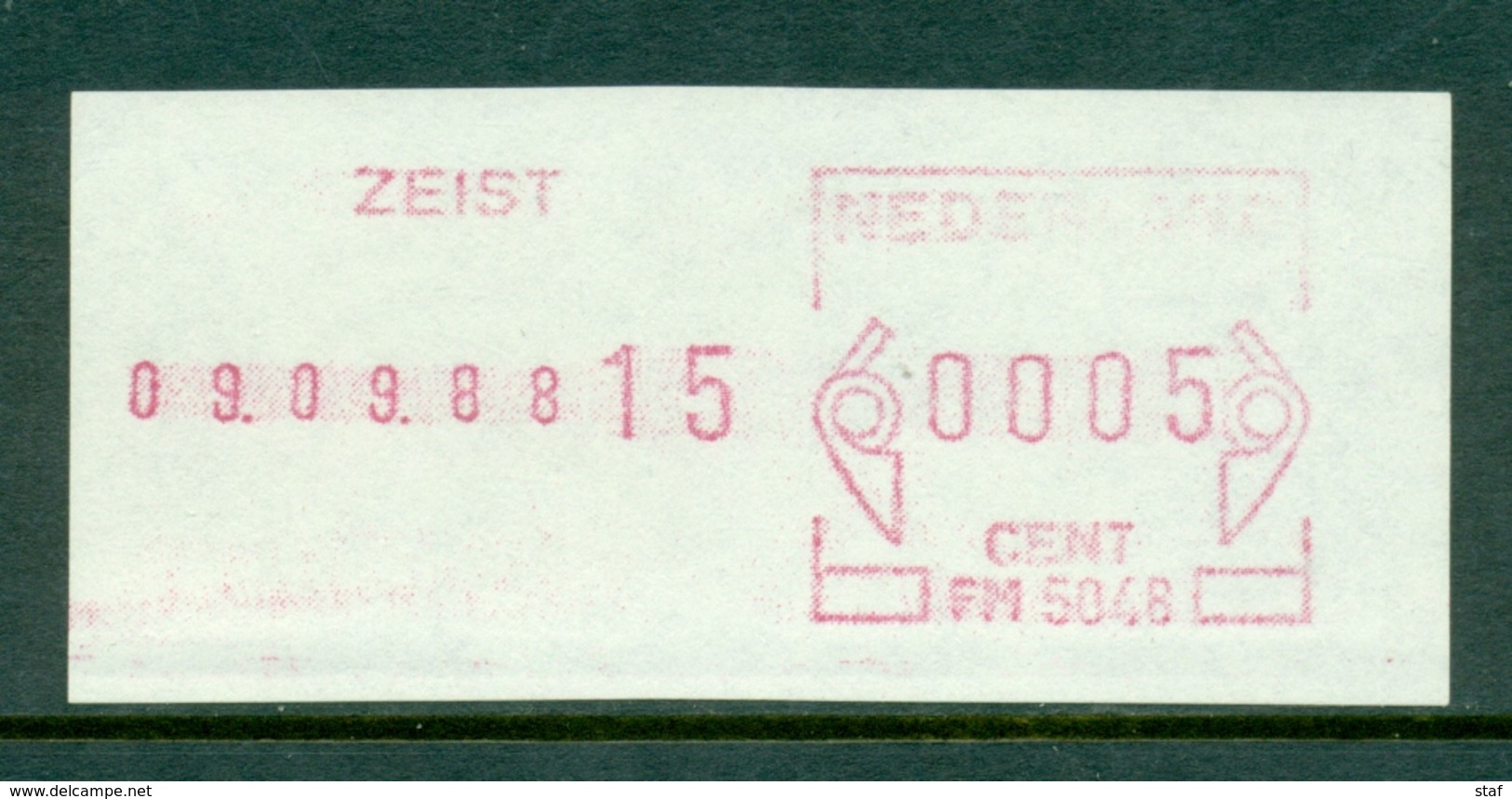 Loketstrook Zeist 1988 Postfris - Franking Machines (EMA)
