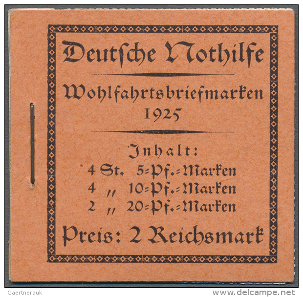 1925, 2 Mark Nothilfe Markenheftchen "18.2.2" Postfrisch Mit Heftchenz&auml;hnung, Nicht Original Geklammert.... - Markenheftchen