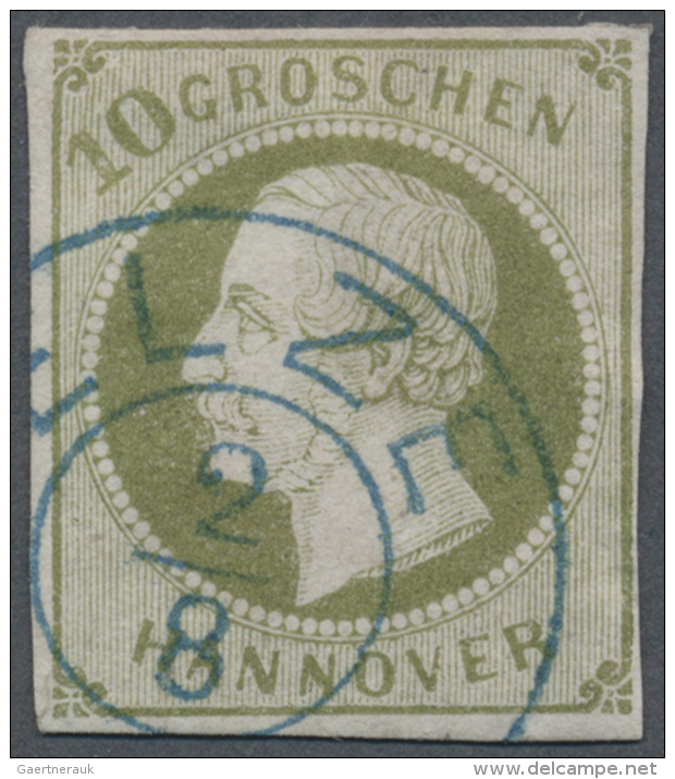 1861, 10 Groschen Gr&uuml;nlicholiv Sauber Gestempelt "ELZE 2.8.", Die Marke Ist Farbfrisch Und Vollrandig... - Hanovre
