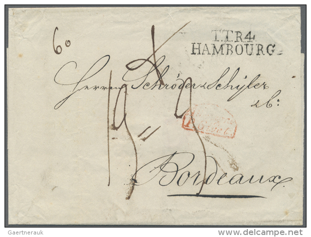 1838, Post Nach Frankreich, Brief L2 TTR 4 HAMBOURG Der Thurn &amp; Taxis-Post &uuml;ber Belgien Nach Bordeaux,... - Hamburg