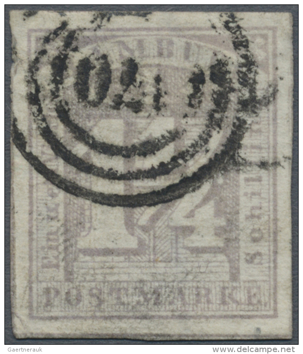 1864, 1 1/4 S. Stumpfviolett, Allseits Breitrandig Mit D&auml;nischem Dreiring-Stempel "170" (Holsteinisches... - Hamburg