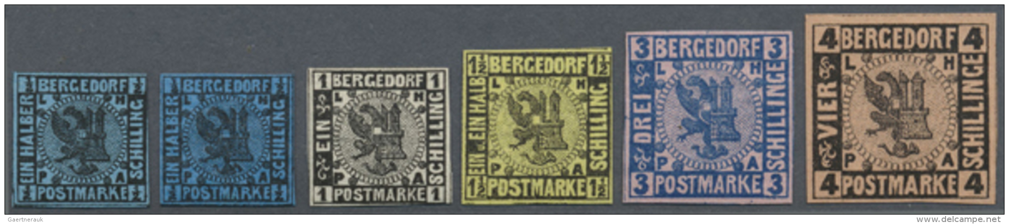 1861, 1/2 S. Bis 4 S. Freimarken, Kompletter Satz Inkl. Beiden Farben Der 1/2 S., Postfrisch, Kabinett, Zum Teil... - Bergedorf