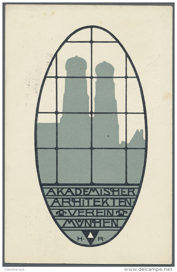 1911, 5 Pfg. Privat-Ganzsachenkarte "Akademischer Architekten-Verein M&uuml;nchen Mit Abb. "T&uuml;rme Der... - Autres & Non Classés