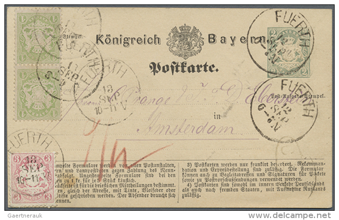 1873, 2 Kreuzer Graugr&uuml;n, Ganzsachenkarte, Type II, Mit Zusatzfrankatur Eines Senkrechten Paares Der 1 Kreuzer... - Other & Unclassified