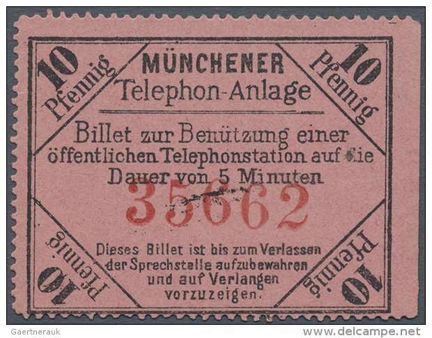 1883, M&Uuml;NCHEN 10 Pf. Auf Hellrotem Papier, Rechtes Randst&uuml;ck Ungebraucht, Saubere Z&auml;hnung Und... - Autres & Non Classés