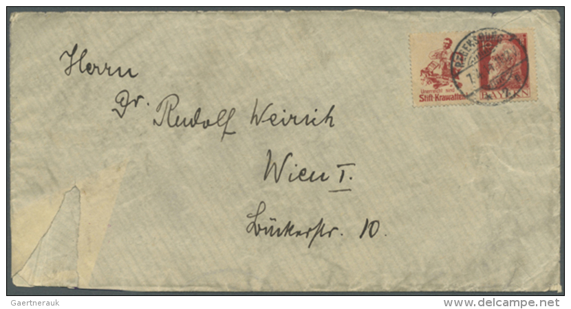 1912, Zusammendruck "Stift-Krawatten" (R 49b) Mit 10 Pf. Luitpold Auf Umschlag Ab REGENSBURG 2 / 7.4.14 Nach Wien,... - Autres & Non Classés