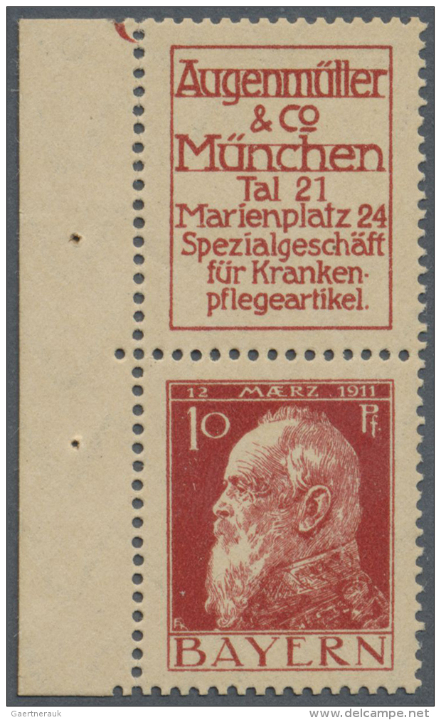 1911, "Augenm&uuml;ller &amp; Co..." + 10 Pfg. Luitpold, Senkrechter Zusammendruck, Tadellos Postfrisch Und... - Other & Unclassified