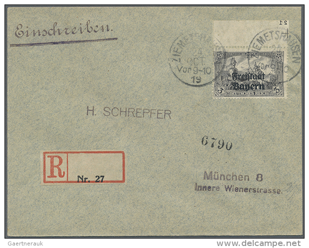 1919, 1-5 M. DR Mit Aufdruck FREISTAAT BAYERN Je Als &uuml;berfrankierter R-Brief Ohne Ankunftstempel Ab... - Other & Unclassified