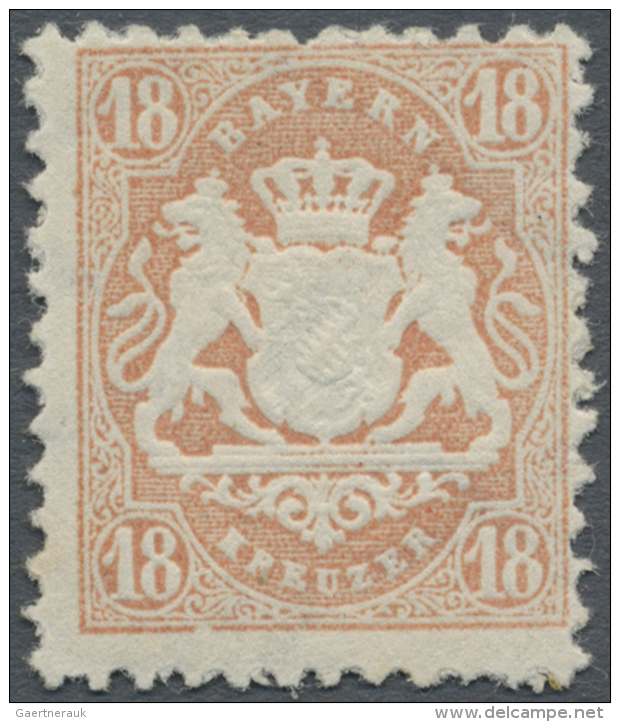 1870, Freimarke 18 Kr Mattziegelrot Mit Wz. Enge Rauten, Einwandfrei Ungebrauchtes Exemplar, Kurzbefund... - Other & Unclassified