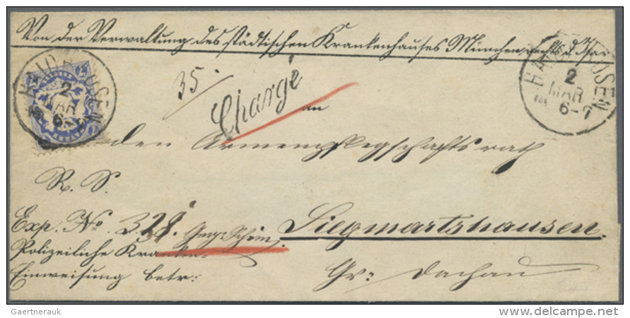 1870, 7 Kr Ultramarin Auf Wei&szlig;, Wasserzeichen Weite Raute, Gez&auml;hnt Als Einschreibgeb&uuml;hr Auf... - Other & Unclassified
