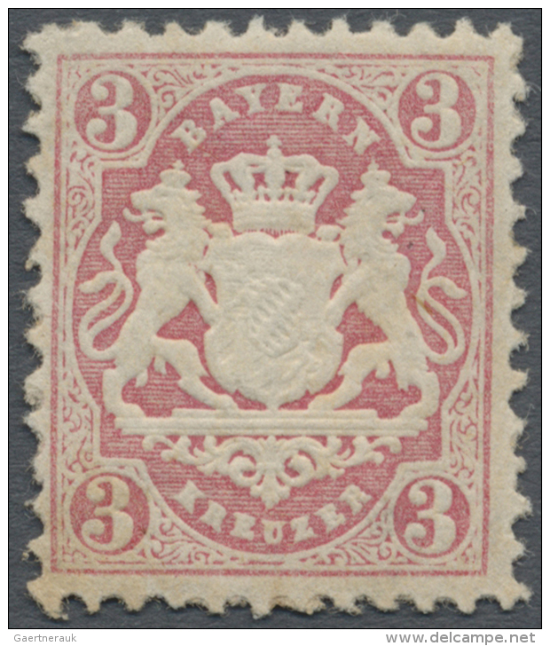 1870, Freimarke 3 Kr Lilarot Mit Wz. Enge Rauten, Einwandfrei Postfrisches Exemplar, Kurzbefund Stegm&uuml;ller... - Other & Unclassified
