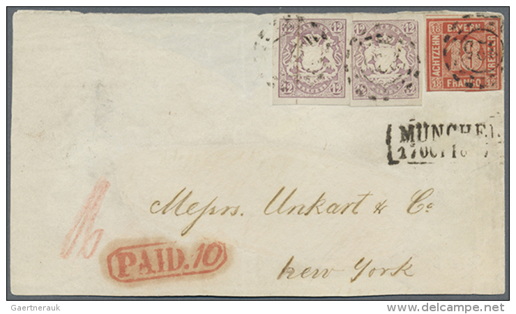 1862, 18 Kr. Zinnoberrot, Unten Angeschnitten, Sonst Voll- Bis Breitrandig Und Zwei Voll- Bis Breitrandige... - Other & Unclassified