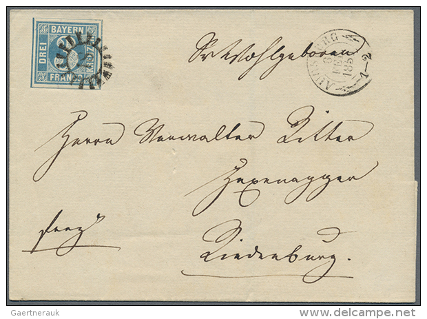 1849, Freimarke 3 Kr. Blau Platte I, Allseits Breitrandige Marke Mit 4 Schnittlinien, Mit GMR "18" Und... - Autres & Non Classés