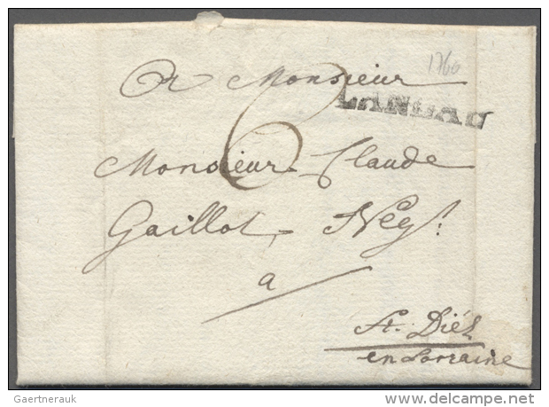 LANDAU 1760, L1 Auf Komplettem Brief Nach St. Diez (Lothirngen). Sehr Fr&uuml;her Stempel Aus Der Zu Dieser Zeit... - Other & Unclassified