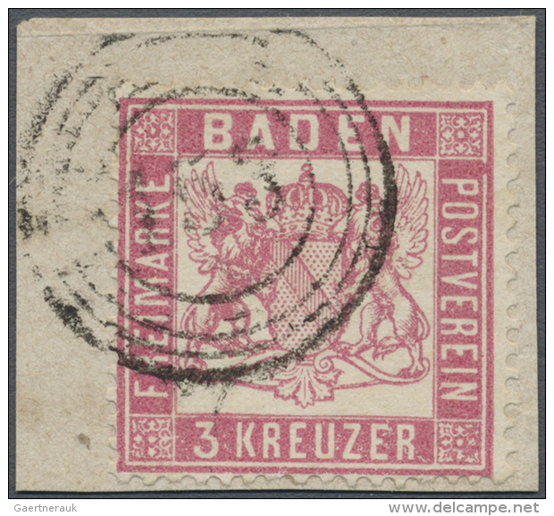 1862, Freimarke 3 Kreuzer Rosakarmin Mit Enger Z&auml;hnung, Auf Kleinem Briefst&uuml;ck Mit Nummernstempel... - Andere & Zonder Classificatie