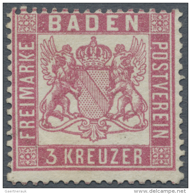 1862, 3 Kr. Karminrosa, Wappenhintergrund Wei&szlig; Mit Enger Z&auml;hnung K 13&frac12;, Ungebraucht Ohne Gummi,... - Andere & Zonder Classificatie