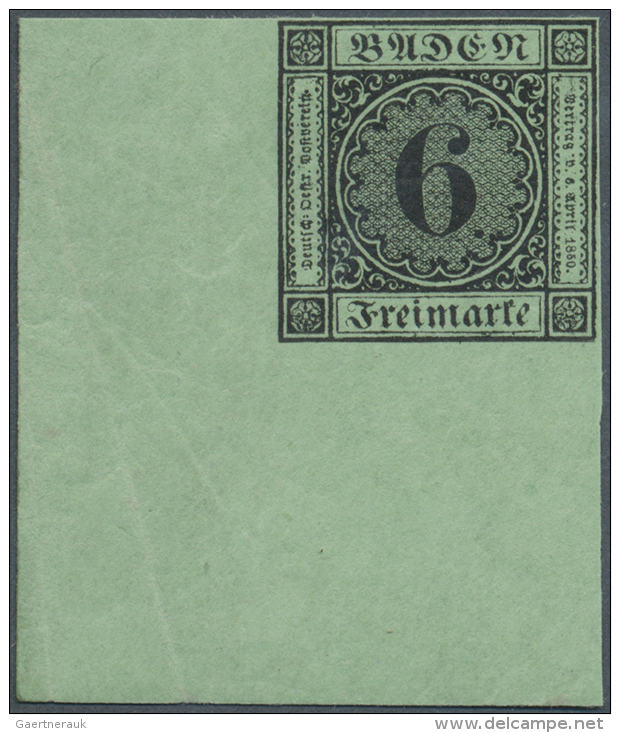 1851, 6 KR. Schwarz/lebhaftgr&uuml;n, Allseits Breitrandiges Luxusst&uuml;ck Mit Postfrischem Originalgummi In... - Autres & Non Classés