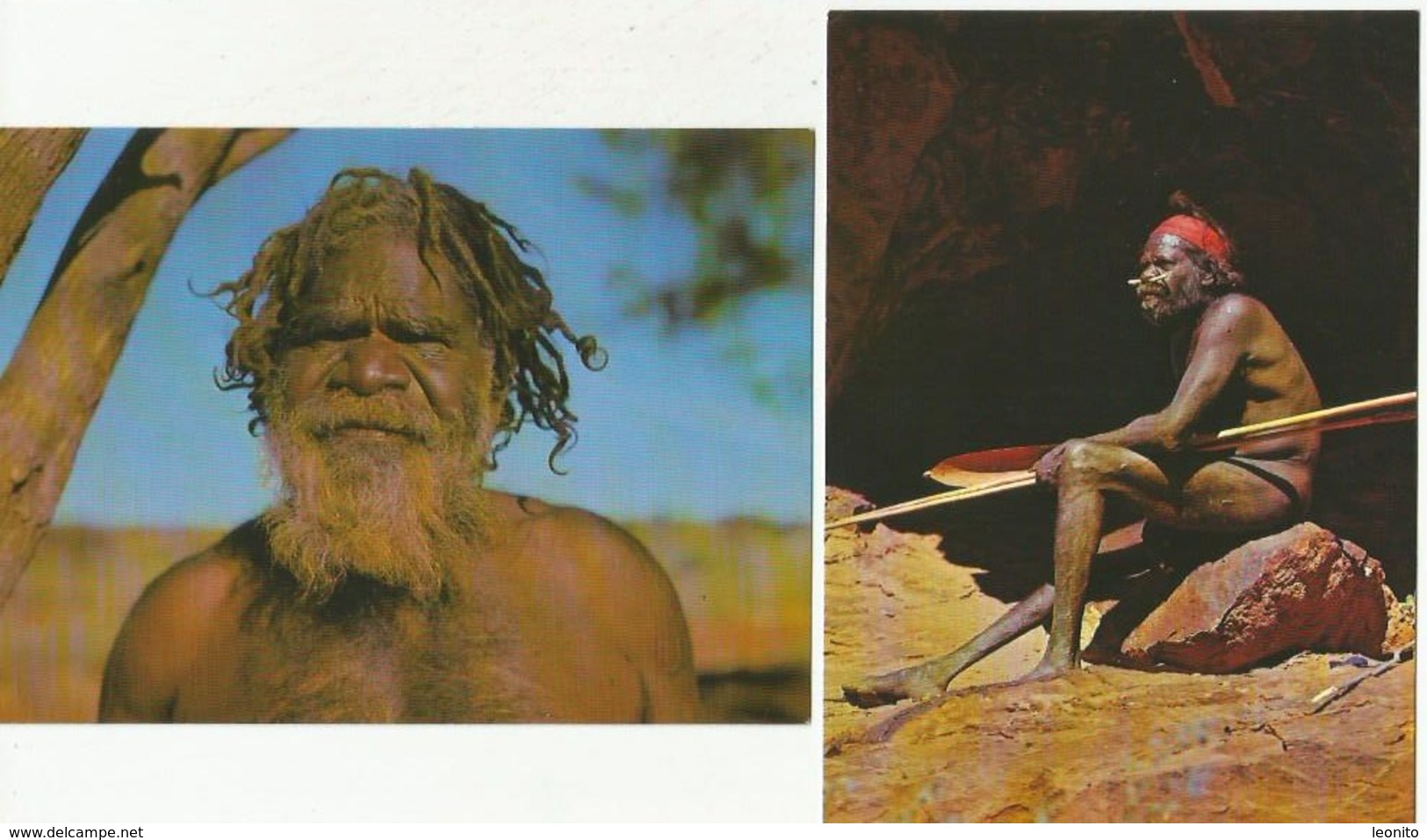 ABORIGINES Australian JIMMY WALKABOUT Pitjantjara Tribe Tribesman NT  2 Cards - Aborigines