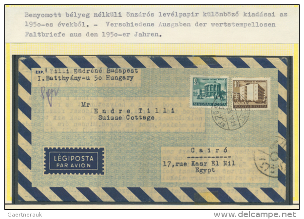 1950/1992 (ca.), This Lot Offers Laszlo Hrabal's Exhibition Collection Containing 93 AEROGRAMMES From The Cleaved... - Postwaardestukken