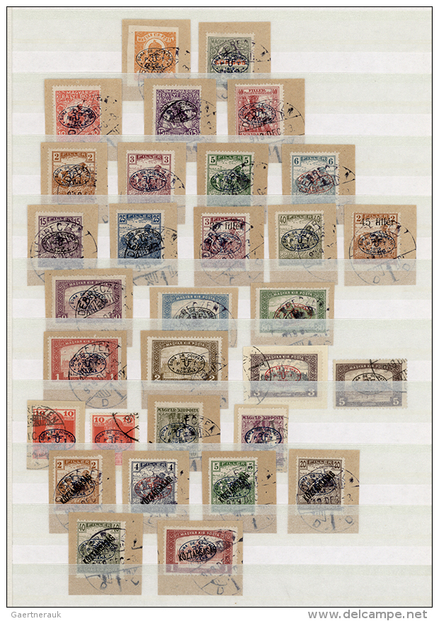 1919, Collection Of 48 Used Values, Apprently Mainly Different Stamps And Mostly On Piece, Attractive Lot! (D) - Debreczen