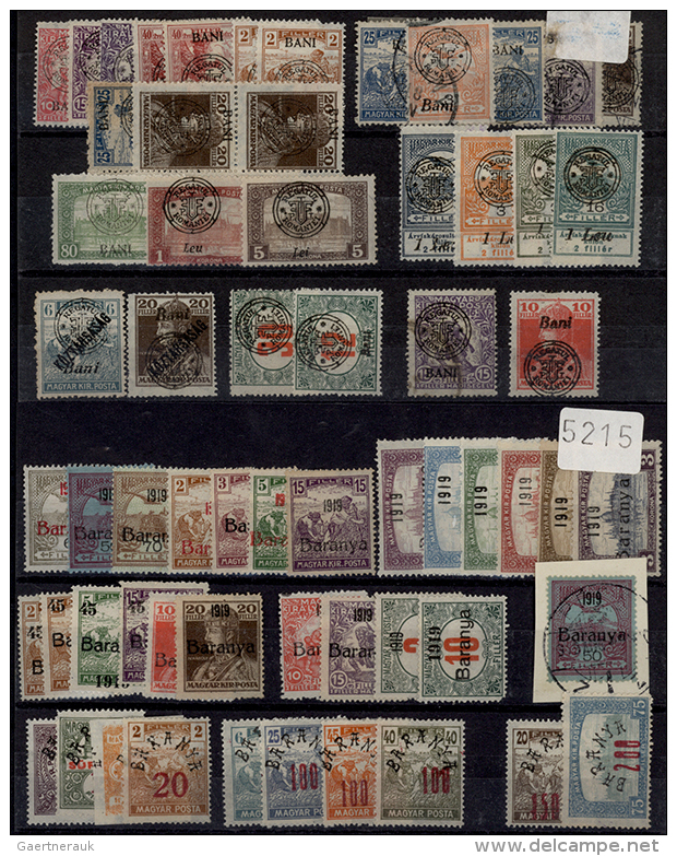 1919/1921, Mint And Used Accumulation Of Apprx. 700 Stamps Comprising Arad, Debreczin, Temesvar, Baranya, Banat,... - Autres & Non Classés