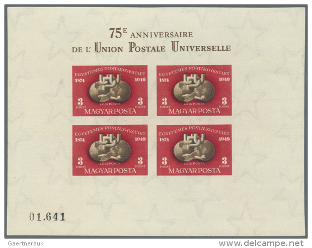 1949/1950, 75th Anniversary Of UPU (Michel Nos. 1056/58, Block 18 A/B), Specialised Collection With The Different... - Autres & Non Classés