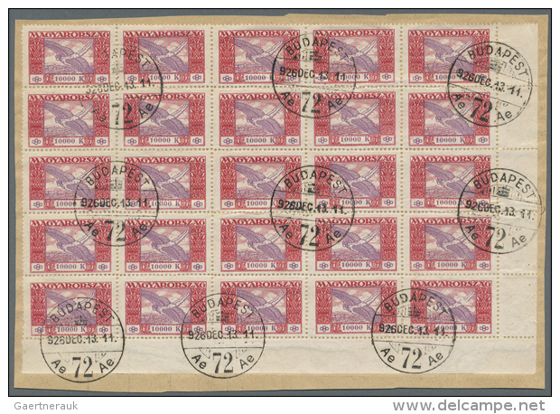 1924, Flugpostmarken, 5000 Kr. Und 10000 Kr. (MiNr. 387/88), Beide Werte Mit Je Vier Einheiten Zu 25 Marken, Auf... - Autres & Non Classés