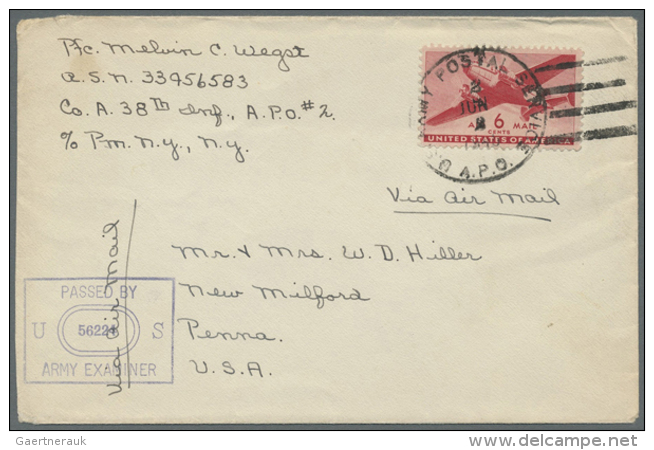 1945: 9 Letters, One Card From US Army Post Offices (APO) Stationed In CSR At That Time. Interesting Lot With... - Autres & Non Classés