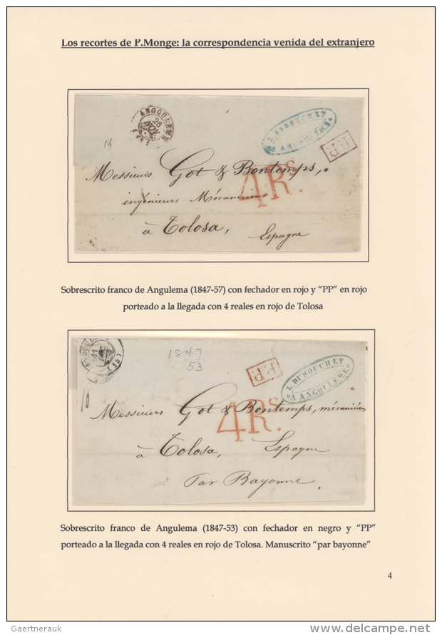 1849/1860 (ca.), INCOMING MAIL: Exhibition Collection On Well-written Album Pages With 87 Folded Entires With A... - Autres & Non Classés