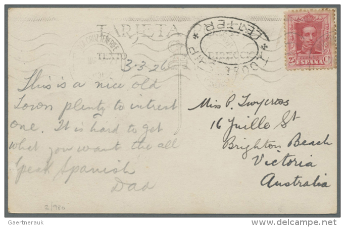 1906/1930, Ppc (6) With 10 C. Single Franks All With Ship P.o. Or Paquebot Marks Inc. Oval "LOOSE SHIP Letter" To... - Autres & Non Classés