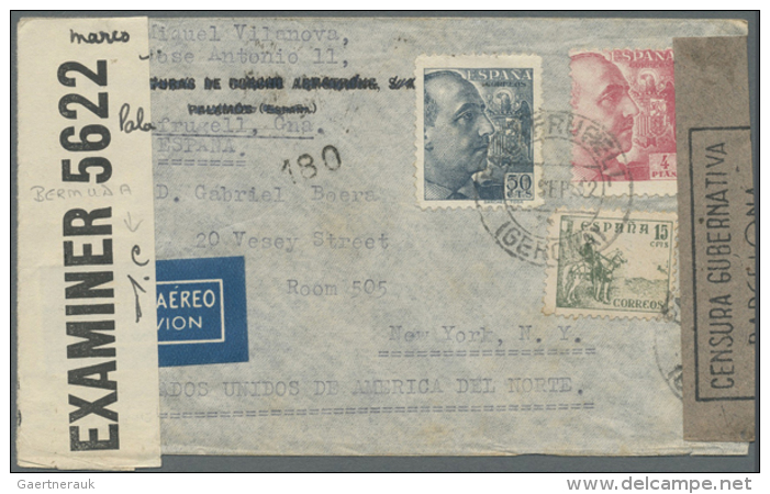 1942/45, Air Mail Covers (9) To US Inc. Six Registered And Two With Bermuda Censor Tape. (D) - Autres & Non Classés