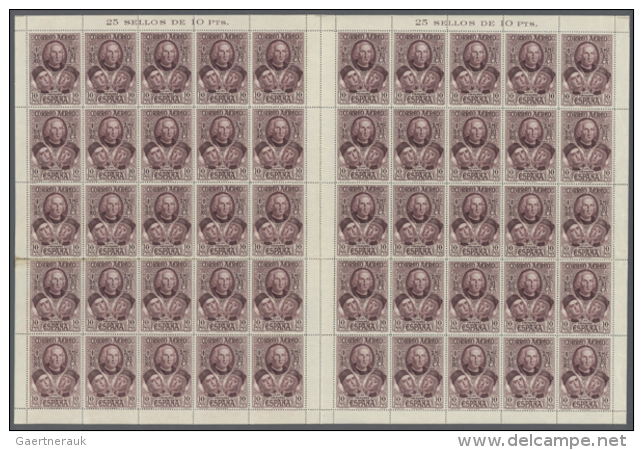 1930, Airmails "Columbus", Complete Set Of Seven Values, (folded) Sheets Of 50 Stamps Each, Unmounted Mint. Mi.nos.... - Autres & Non Classés