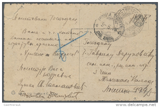 1916/1919 10 Serbische Feldpostkarten Von Oder Nach Corfu (Sitz Der Exilregierung) (D) - Serbie