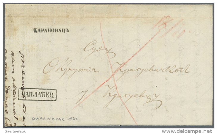 1840-89, 36 Folded Envelopes With Many Scarce And Attractive Cancellations, Kragujevac, Shabatz, Luznica,... - Serbie